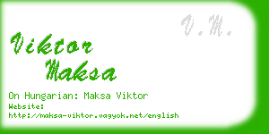 viktor maksa business card